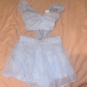 SHEIN!! Two piece outfit SIZE XS (2) BABY BLUE